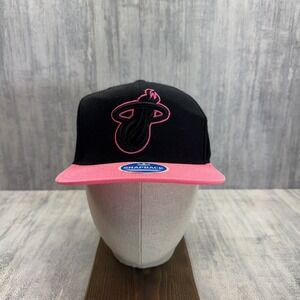 Miami Heat Hat Snapback Adidas NBA Pink Brim Cap One Size Ball Cap